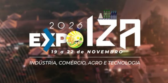 Arte oficial da EXPOIZA 2026, de 19 a 22 de novembro, feira de indústria, comércio, agro e tecnologia
